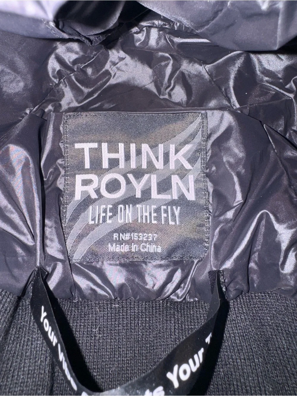 THINK ROYLN Downtown crown puffer beanie - ORIGINAL backwards label